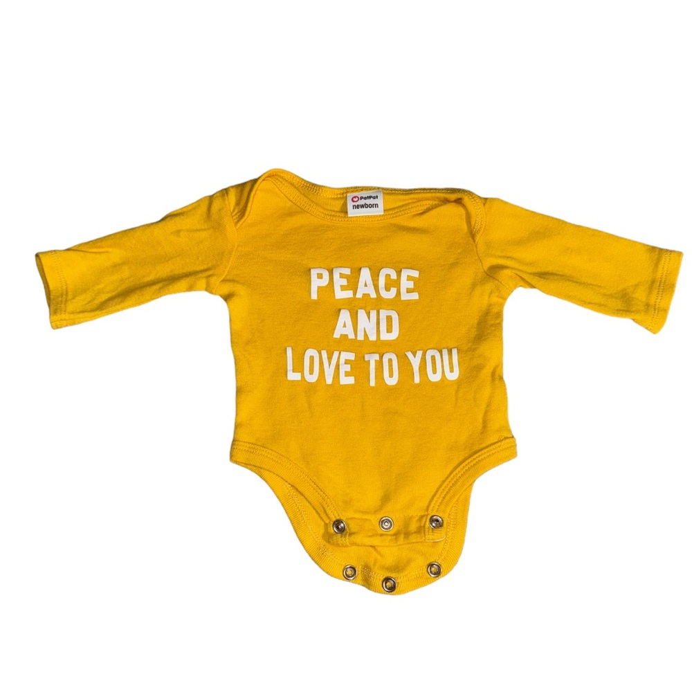 3 FOR $10 PATPAT Newborn Yellow & White Cotton Onesie